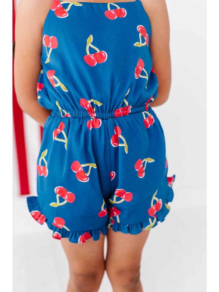 Made By Molly - Wholesale Romper - Kids - Very Cherry (NAVY) | Ruffle Romper