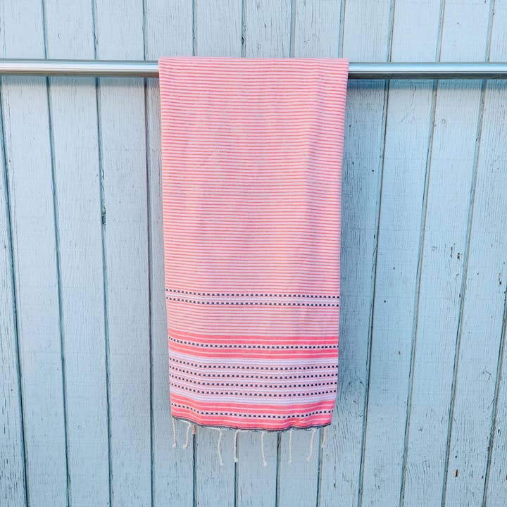 wonderfouta - Wholesale Beach Towel - Beach towel /sarong- Bubble gum-Gray