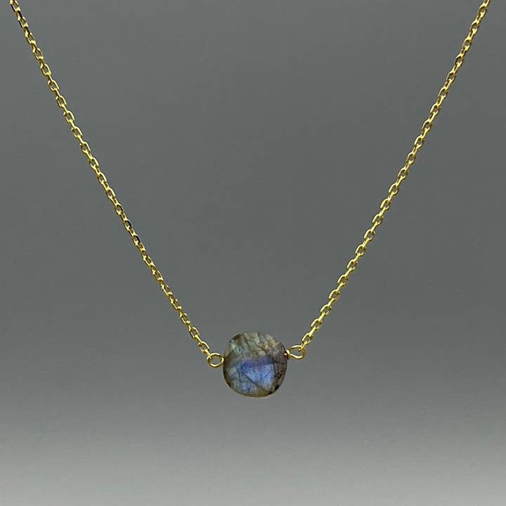 Collier carré en pierres précieuses Dainty pour la vente par Something Silver