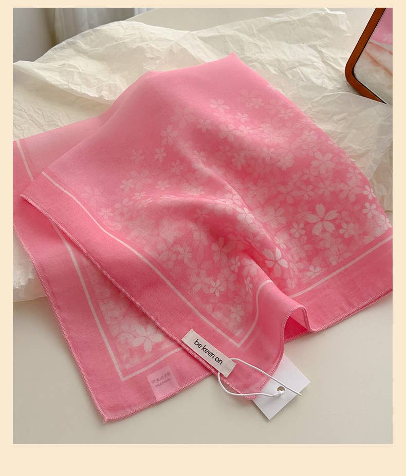 MKS America - Wholesale Bandana - Women's - pink fairy tale Floral Bandana Square scarf9
