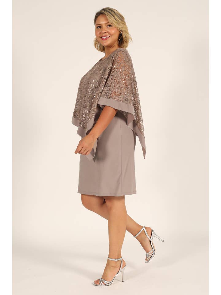 Kos Couture - Wholesale Dress - Women's - R&M Richards 8749W Short Plus Size Mother Of The Bride Dress