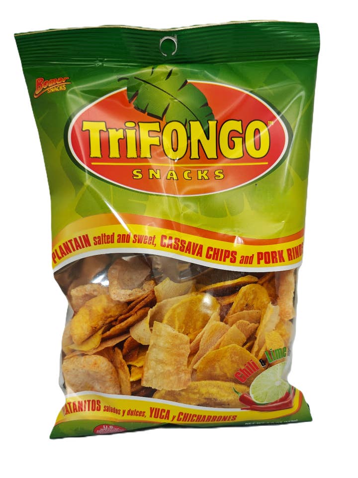 TriFongo Snacks – Mélange de Chips de Plantain, Manioc & Couennes de Porc | 113 g Bemar Snacks pour la vente par Fiesta Snacks