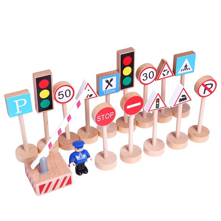 Q&C Distribution - Wholesale Wood Toy - Kids - Wooden Traffic Signal Toys Montessori Toys (3+)