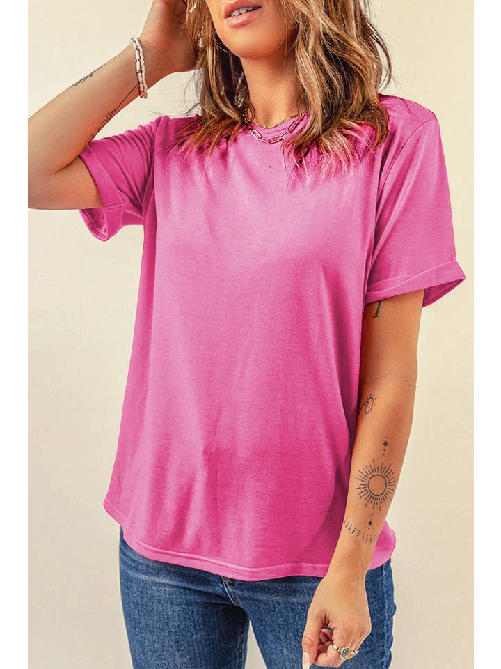 PRETTY BASH - Wholesale T-Shirt - Women's - Solid Short Sleeve Crew Neck Tee80