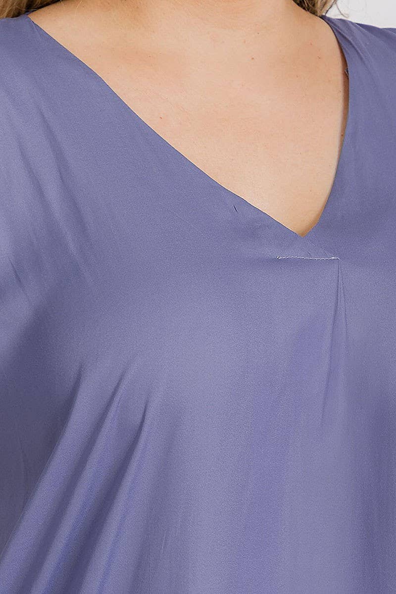 ROUSSEAU - Venta al por mayor Blusa - Mujer - Blusa túnica de manga corta con cuello en V3