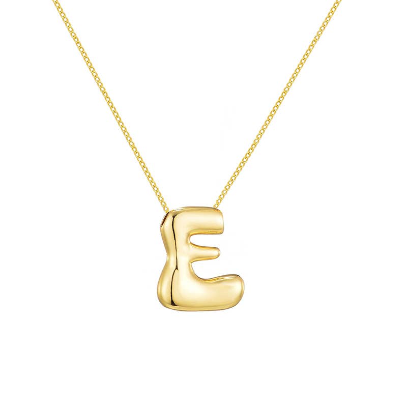 AMORINO SRL - Wholesale Pendant/Charm Necklace - LARGE BUBBLE INITIAL NECKLACE - JN24512B89GOLD4