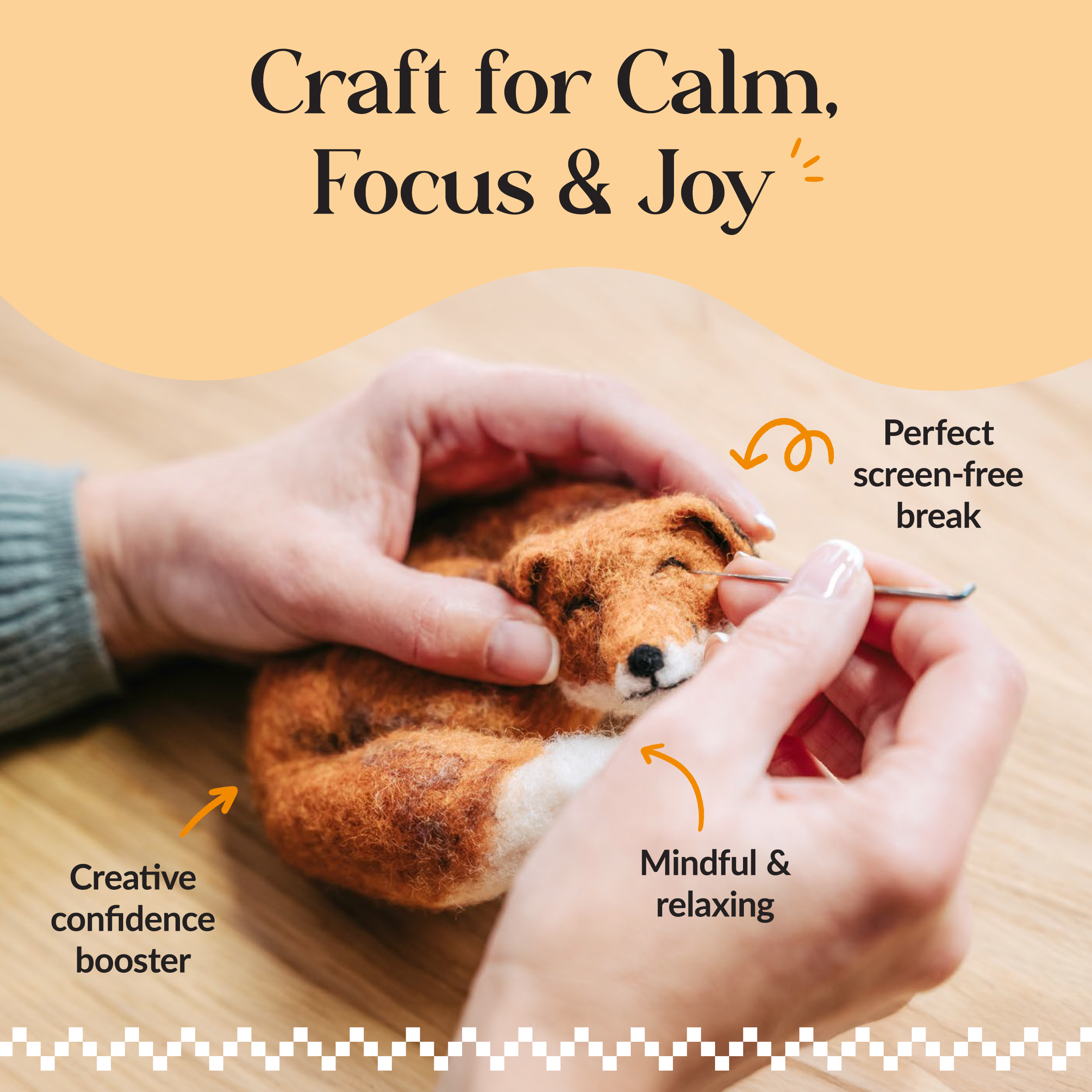 The Crafty Kit Company – Kit de costura artesanal por atacado – Kit de Artesanato em Needle Felting Coelhinho Bebê5