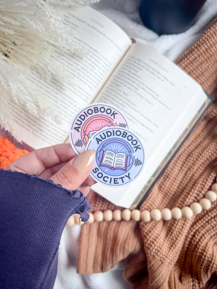 Audiobook Society Vinyl Sticker | Bookish Stickers | Trendy for wholesale by Bumblebry Designs