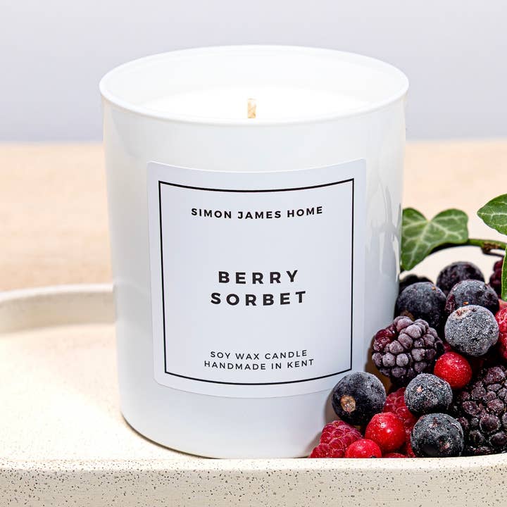 Berry Sorbet Handmade Soy Wax Candle for wholesale by Simon James Home