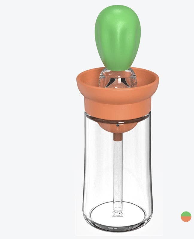 VIGOR - Wholesale Dispenser voor olie/azijn - Perfect druppelende oliefles met siliconenborstel Pasteak L12