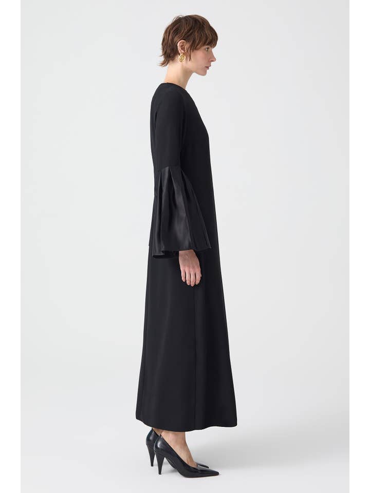 Schwarz KLEID MIT TAFTÄRMELN für den Großhandel auf Faire3