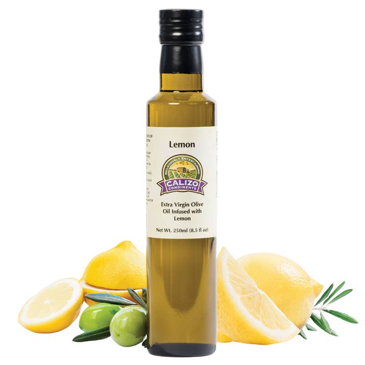 Extra Virgin Olive Oil with Lemon for wholesale by Calizo Condiments