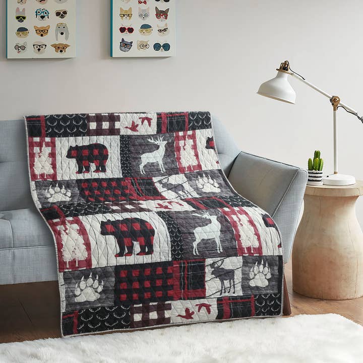 Duke Imports - Wholesale Throw Blanket - "Mountain Trails" Quilted Throw Blanket 50"x60"