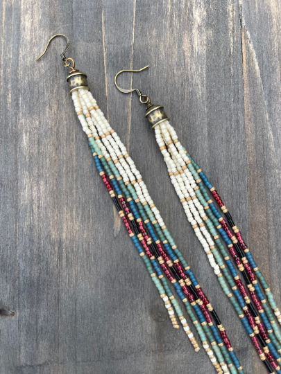 Wild Honey Pie Design - Wholesale Tassel Earrings - Long Bead Earrings, Bohemian Bead Earrings, Fringe Earrings6