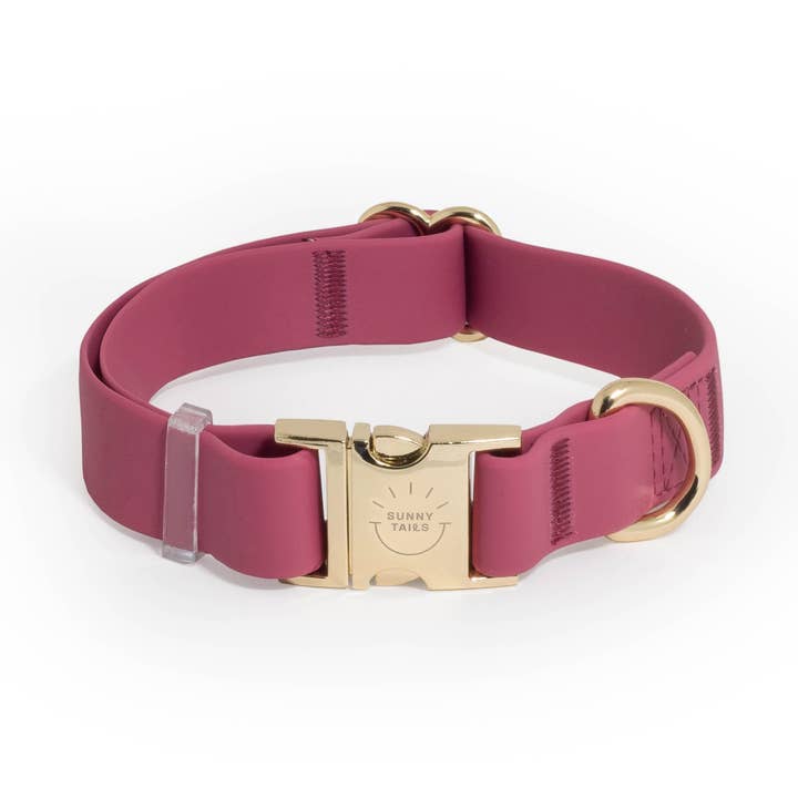 Mulberry Burgundy Waterproof Dog Collar for wholesale by SUNNY TAILS
