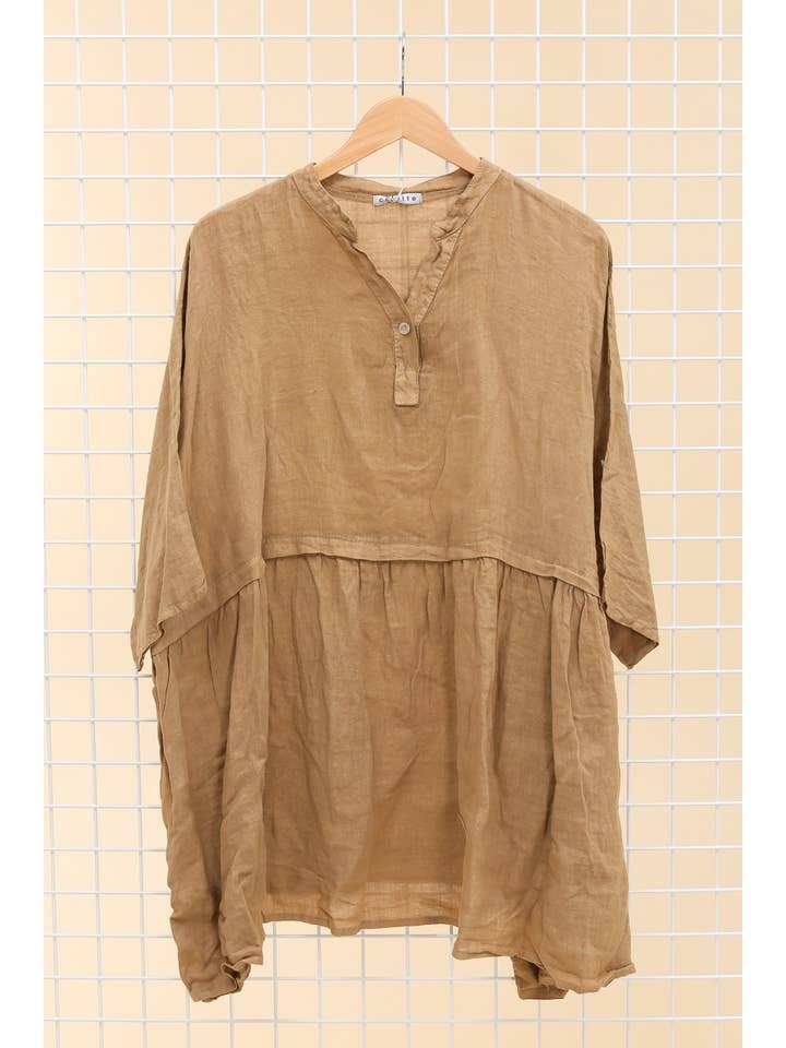 la maison des fibres naturelles - Venta al por mayor Túnica - Mujer - Túnica amplia de lino 68369 flora 100% TÚNICA DE LINO26