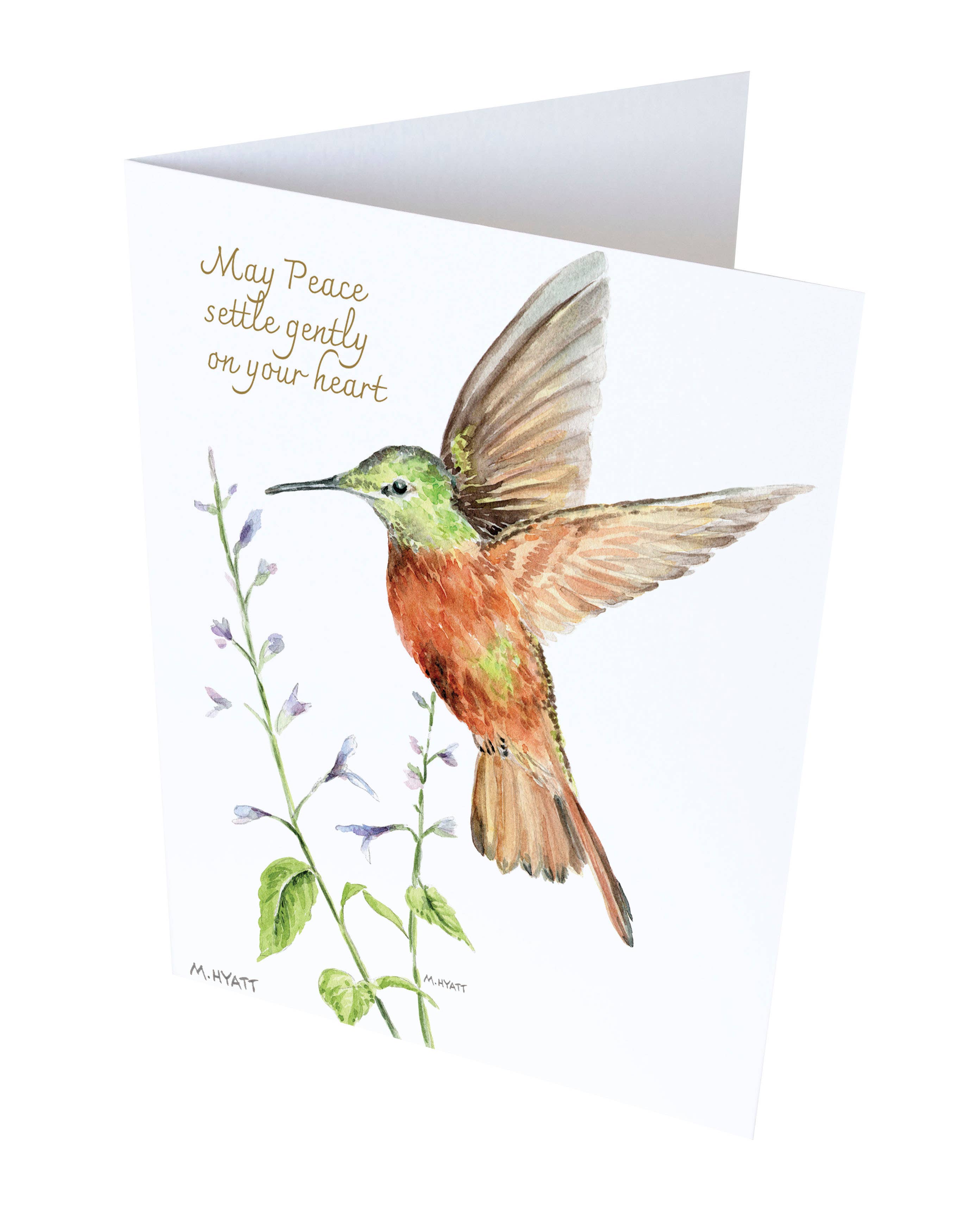 Melissa Hyatt - Wholesale Sympathy Card - "Hummingbird Feeding" Watercolor Sympathy Greeting Card1