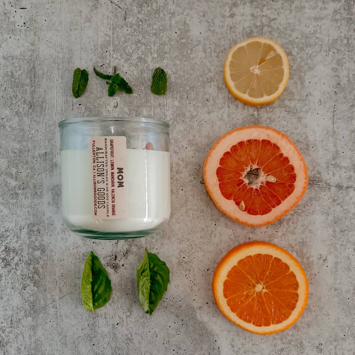 M❤M Citrus Blend Soy Wax Candle for wholesale by Allison's Goods