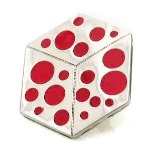 Kinzoku - Wholesale Lapel Pin/Button - Polka Dot Top Cube Pin2