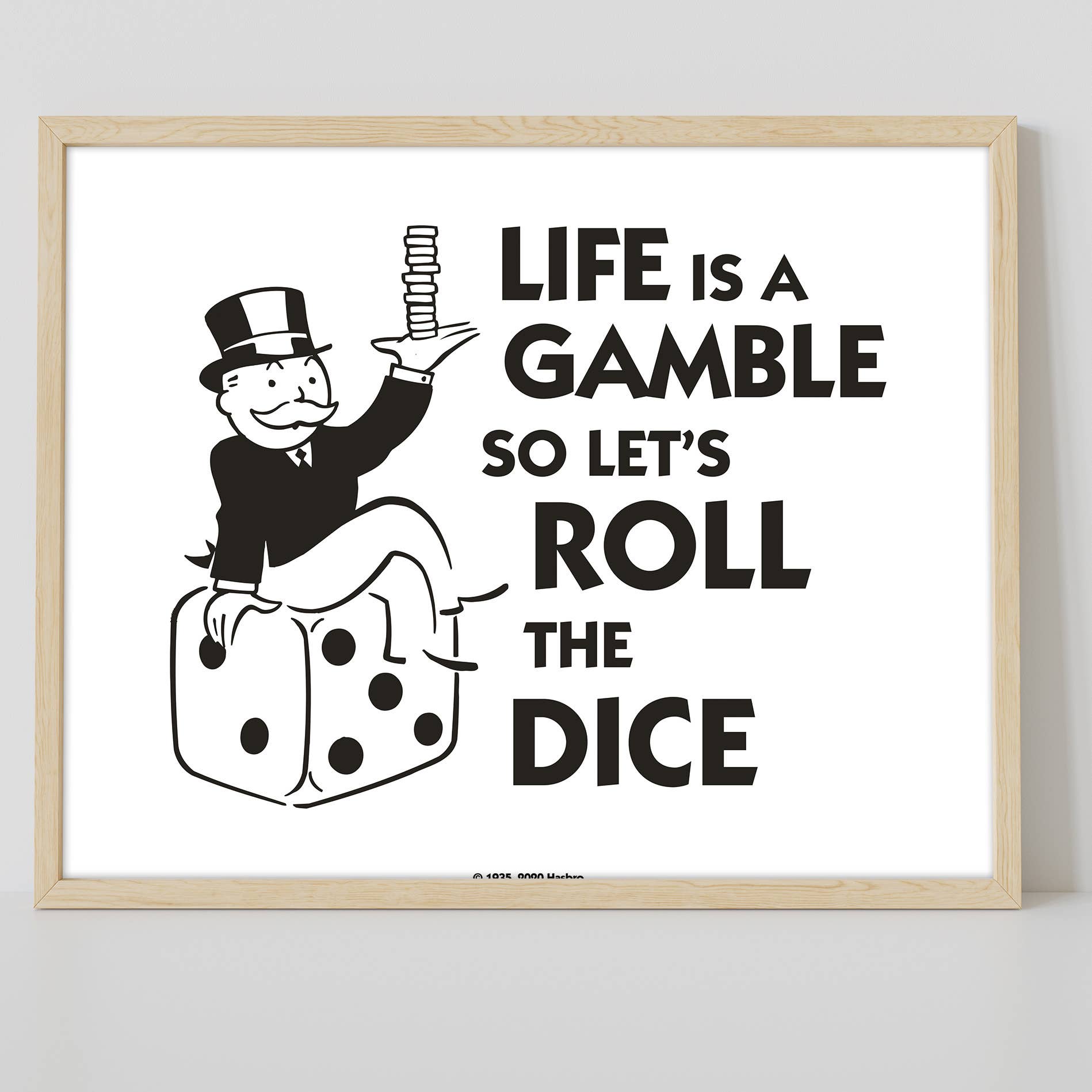 Star Editions - Venta al por mayor Ilustración - Impresión artística de primera calidad Monopoly Life is a Gamble Dice, 11 x 14 pulgadas1