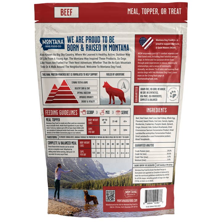 Montana Dog Food Co - Wholesale Pet Food - Dog - Grain-Free Beef Freeze-Dried Raw Adventure Fuel (Dog Food)