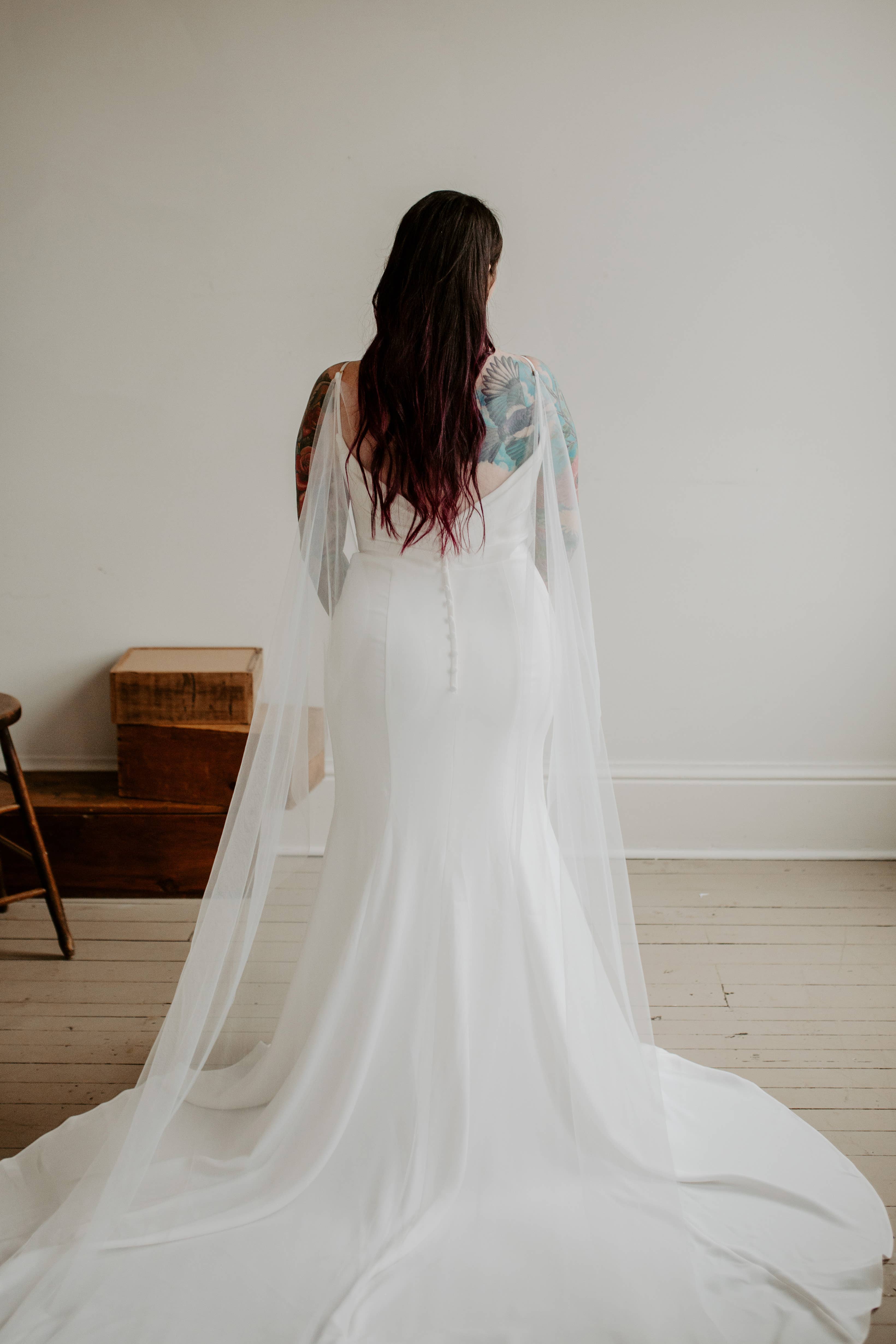 Ruffled Rose Veils - Vente Voile – femme - Cape voile douce2