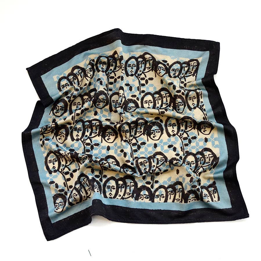 Ichcha – wholesale Halsduk - Dam – Bomull Silk Stor Huvud Fyrkantig Halsduk/Bandana - Uttryck7