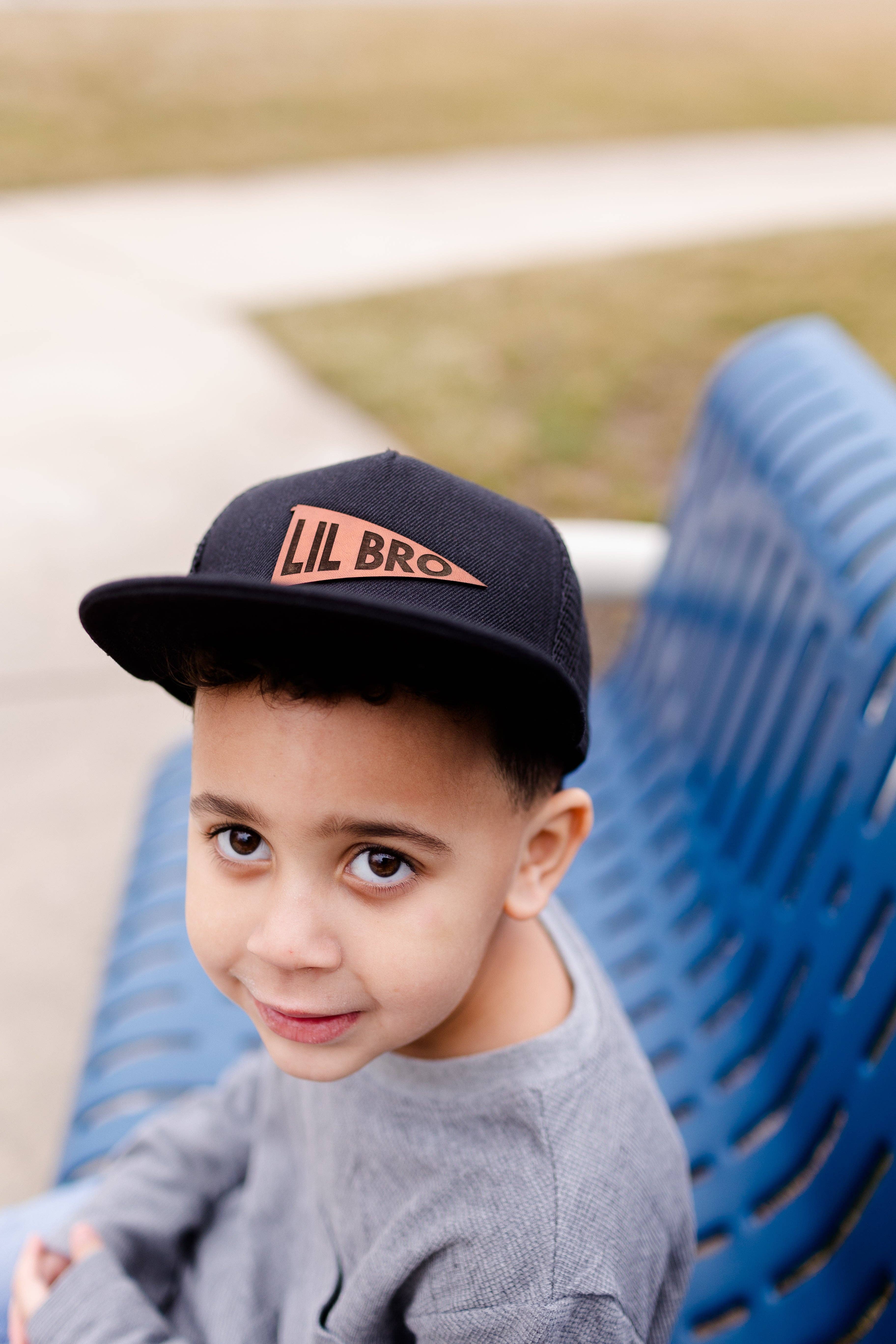 Left Grain - Wholesale Kids Hat - Kids - Big Bro and Lil Bro Pennant Leather Patch Kids Hat20