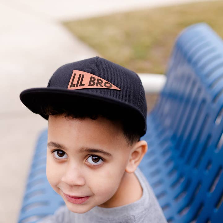 Left Grain - Wholesale Kids Hat - Kids - Big Bro and Lil Bro Pennant Leather Patch Kids Hat20