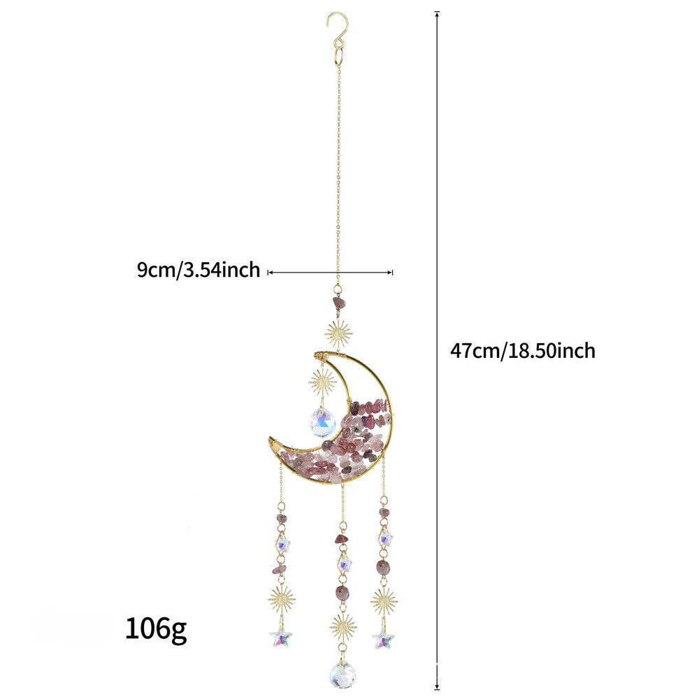 Dipped Shop - Wholesale Suncatcher - Colorful Stone Moon Crystal Home Hangings DP25A9224