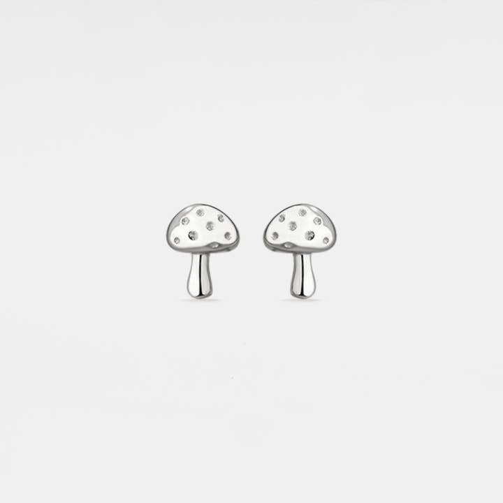 Perimade & Co. LLC - Vente Clous d'oreille - Clous d'oreilles champignons délicats en argent sterling 925