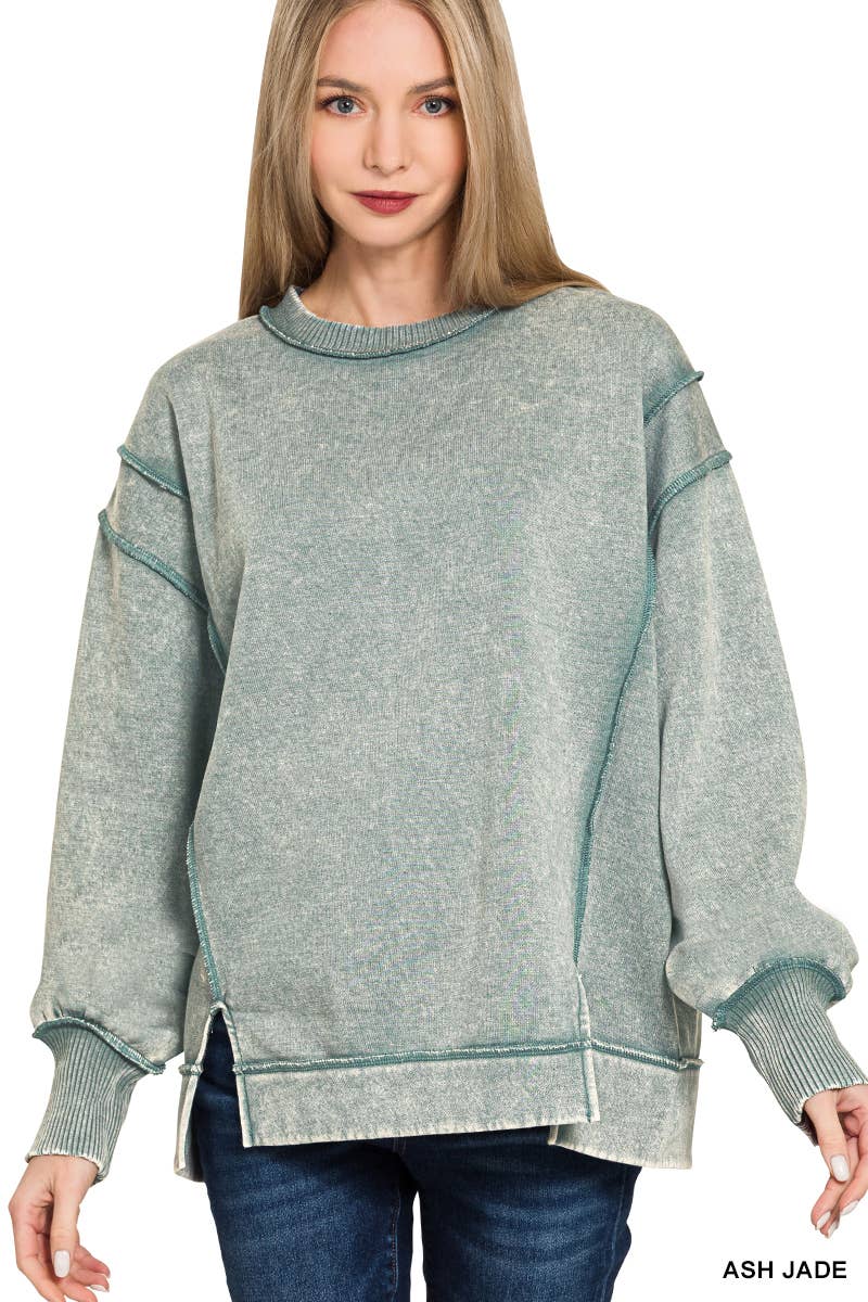 42POPS - Wholesale Sweatshirt - Women's - ',,, Fleece Hi Low Hem Pullover With Pockets17