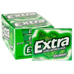 L&F Universal Goods - Vente Chewing-gums - Extra Chewing-gum à la menthe verte 15 bâtonnets - 10 unités0