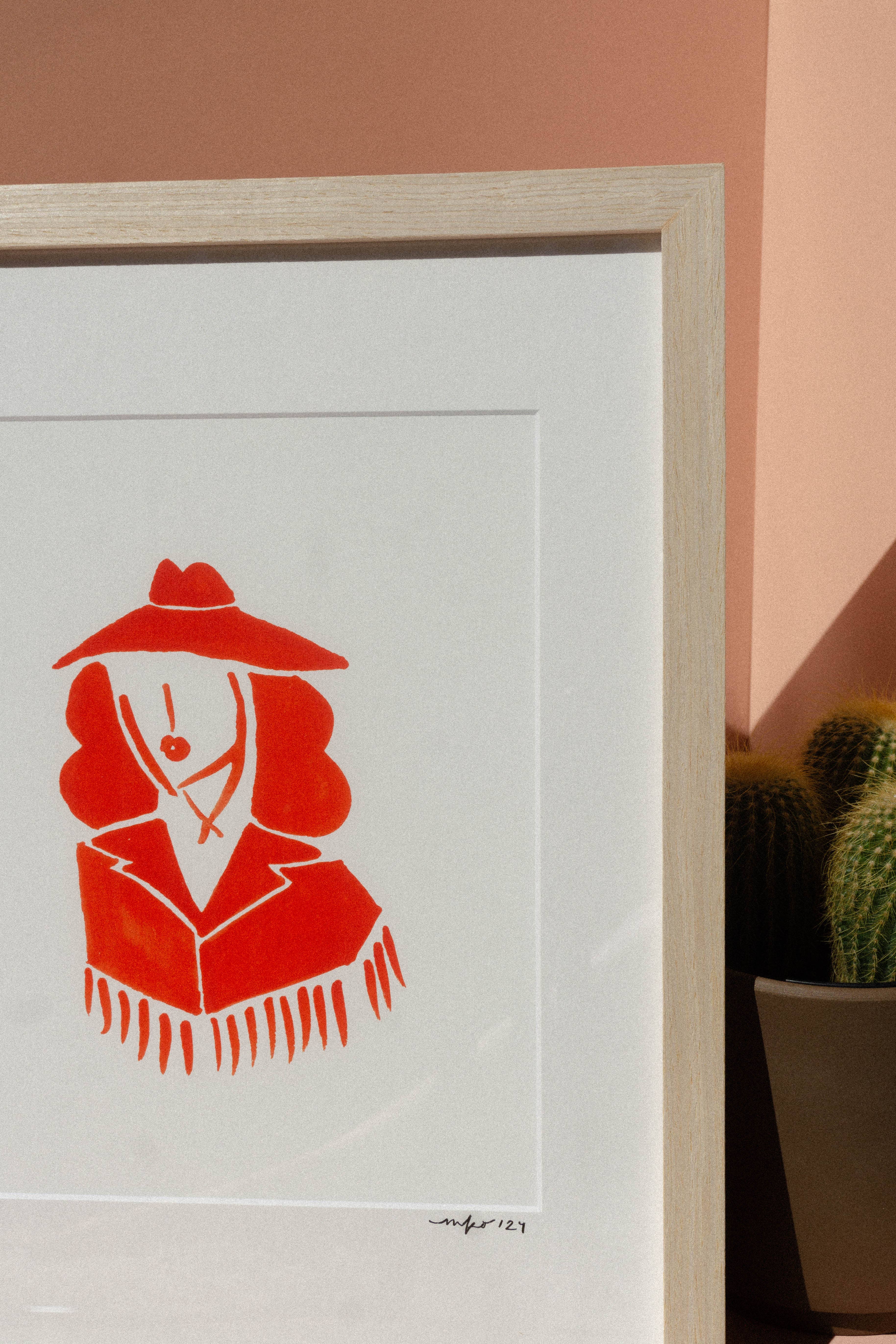 Mel K. Olrich Art - Wholesale Art Print - Modern red cowgirl illustration, western wall art1