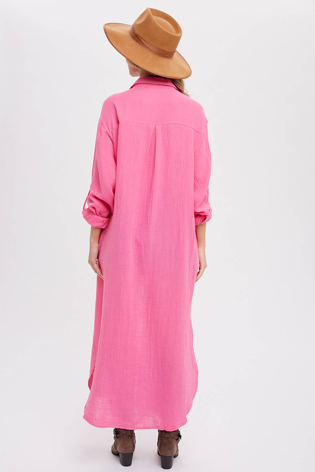 Bluivy - Wholesale Dress - Women's - BUTTON UP MAXI SHIRT DRESS WITH POCKET80