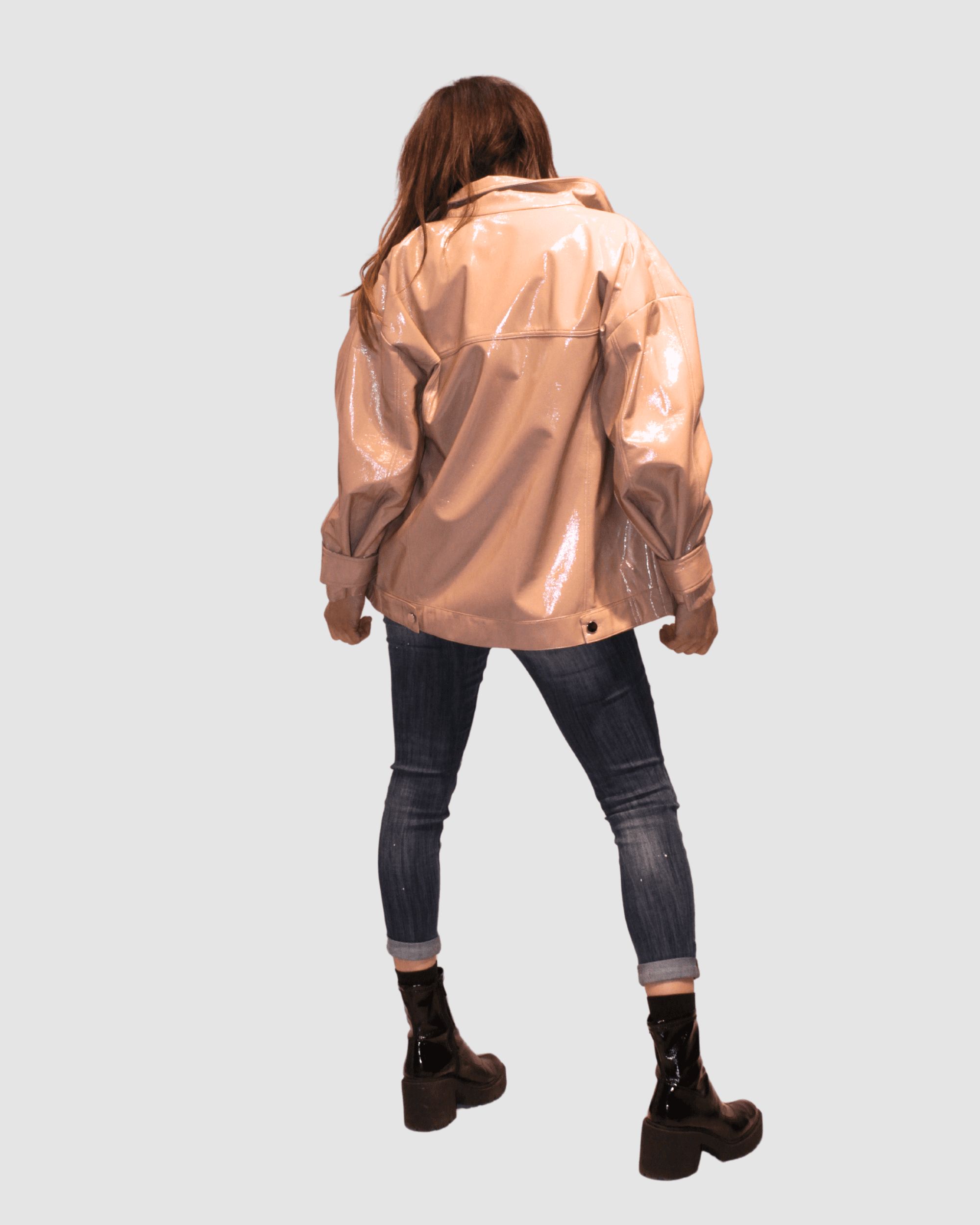 BanBat - Wholesale Leather Jacket - Women's - Imitation leather jacket with acharolate effect - REF: 1401074