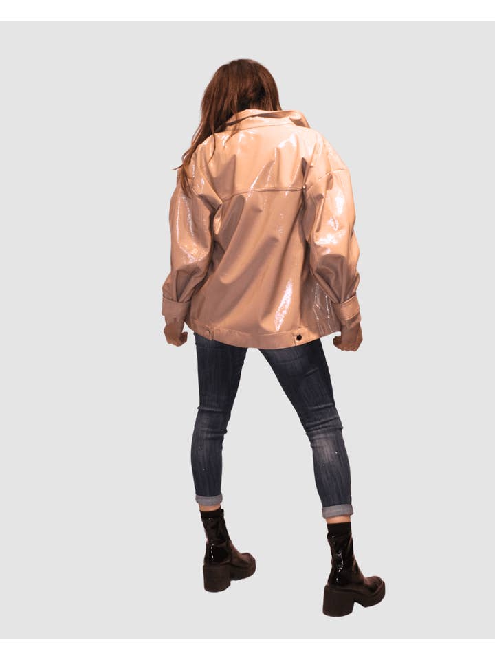 BanBat - Wholesale Leather Jacket - Women's - Imitation leather jacket with acharolate effect - REF: 1401074