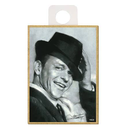 SJT Enterprises, Inc. - Venta al por mayor Imanes - Imán de madera para nevera Frank Sinatra (blanco y negro)