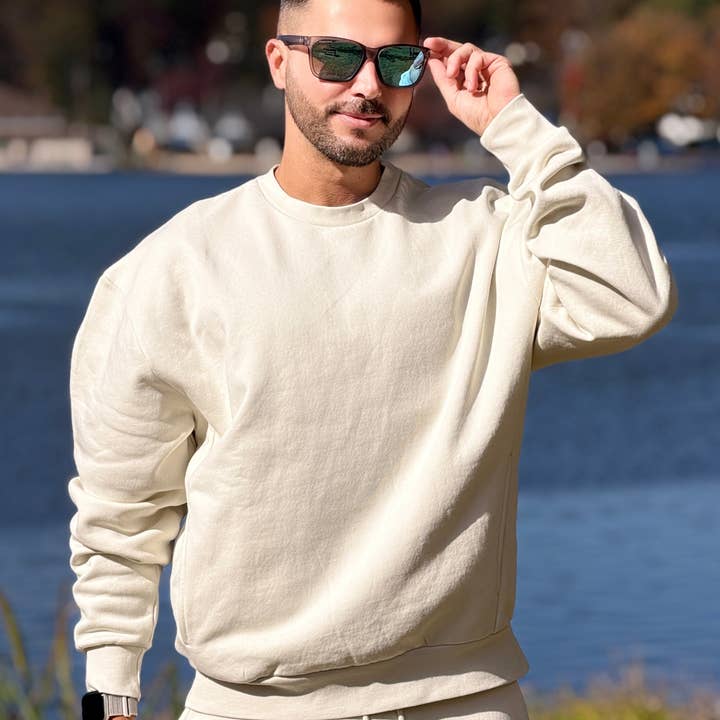 Panel Crew Neck Fleece Sweatshirt for wholesale by ben john