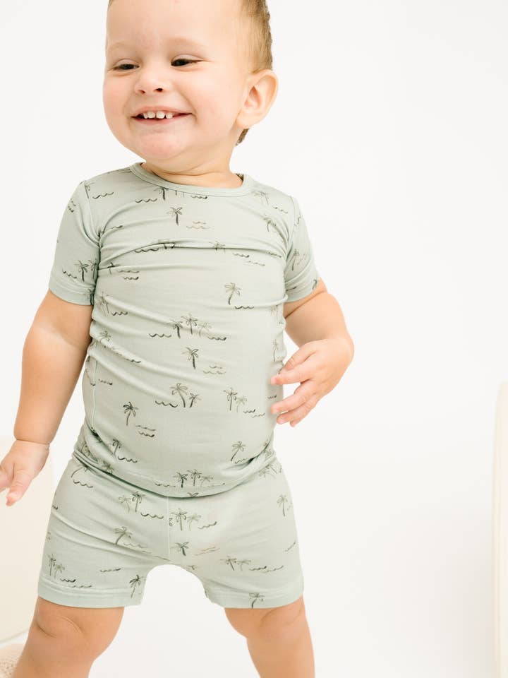 Palm Breeze Bamboo Shorts Set for wholesale by Little One Shop