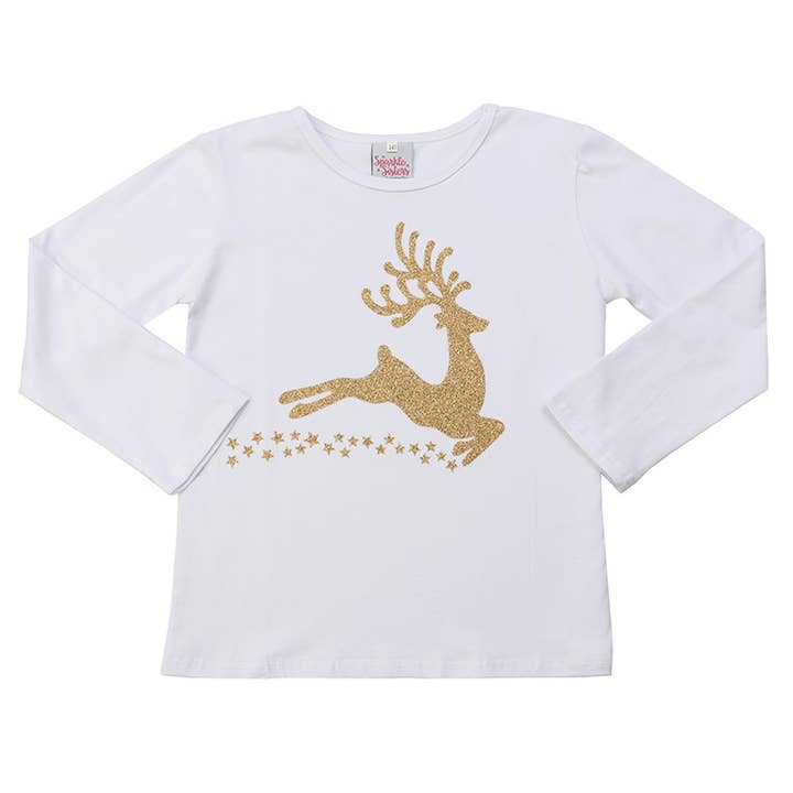 Gold Reindeer Long Sleeve for wholesale by Sparkle Sisters by Couture Clips