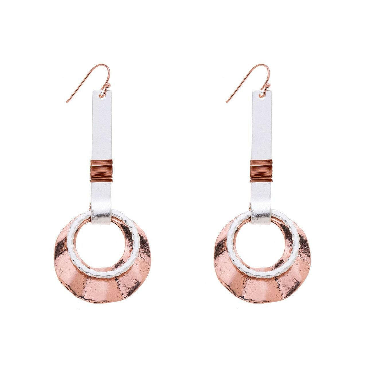 Fox by Ren GmbH – wholesale Hängande örhängen – Rektangulära örhängen med flera cirklar0