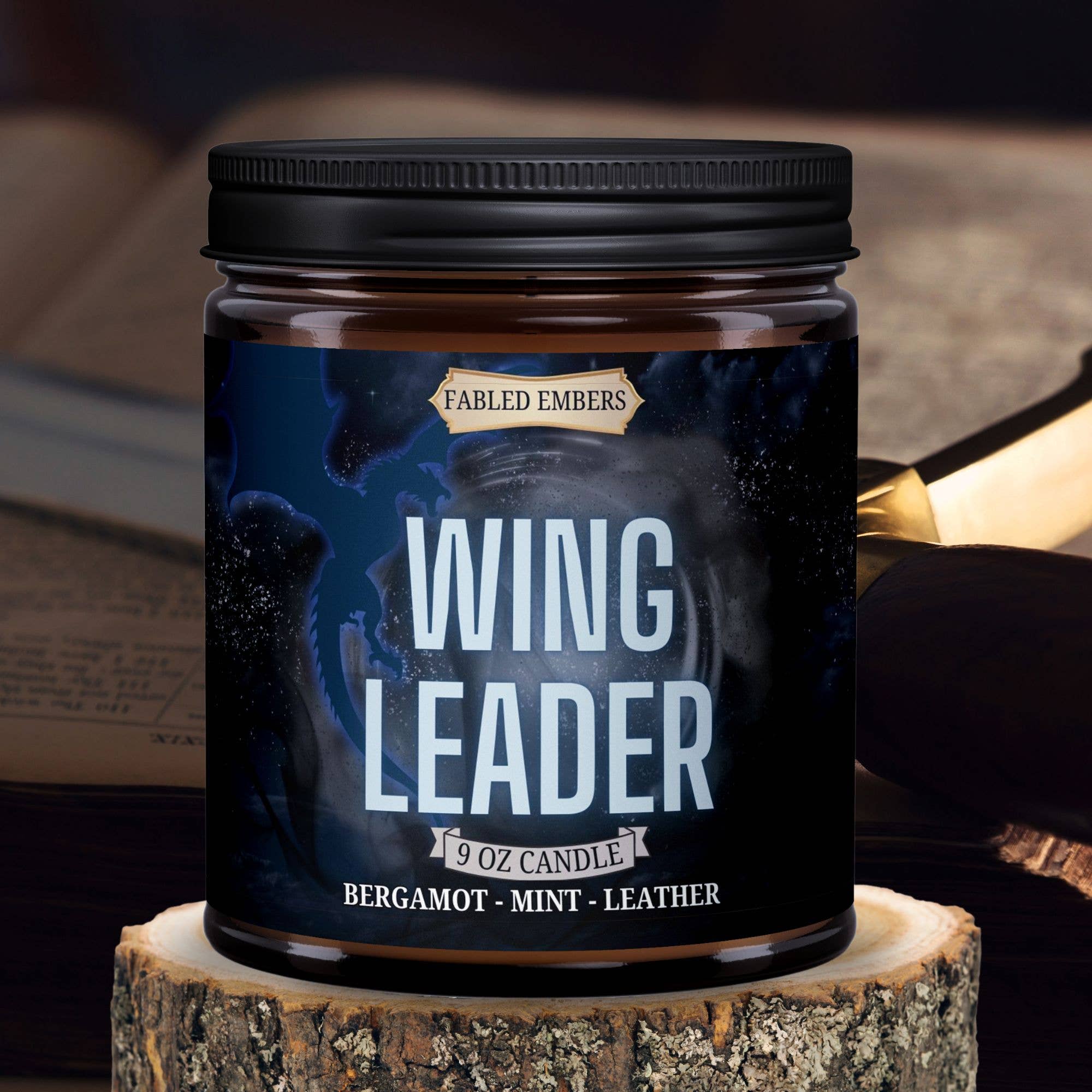 Fabled Embers - Wholesale Jar/Filled Candle - WING LEADER romantacy 9oz Book Lovers Candle