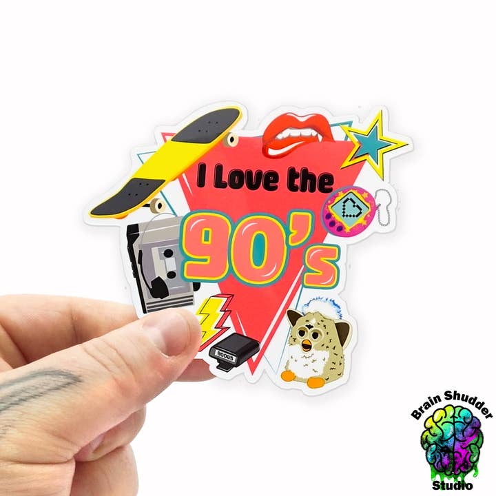 Brain Shudder Studio - Wholesale Sticker - I Love the 90's Sticker1