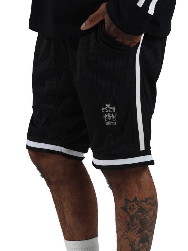 Pantaloncini Sportivi a Rete Neri per la vendita all'ingrosso da parte di REVENUE BRAND