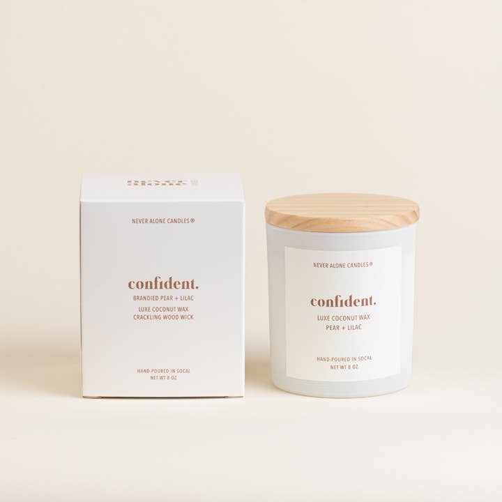Pear + Lilac Coconut Wax Candle | Wood Wick | 8oz for wholesale by Never Alone Candles®