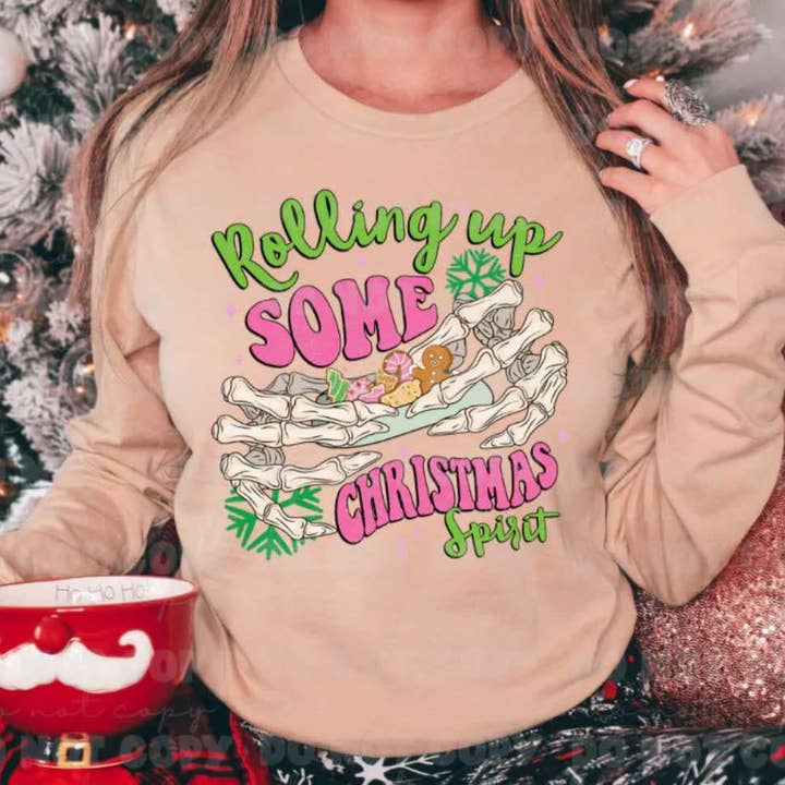 Imprimer un peu d'esprit de Noël dtf pour la vente par KTD DESIGNS