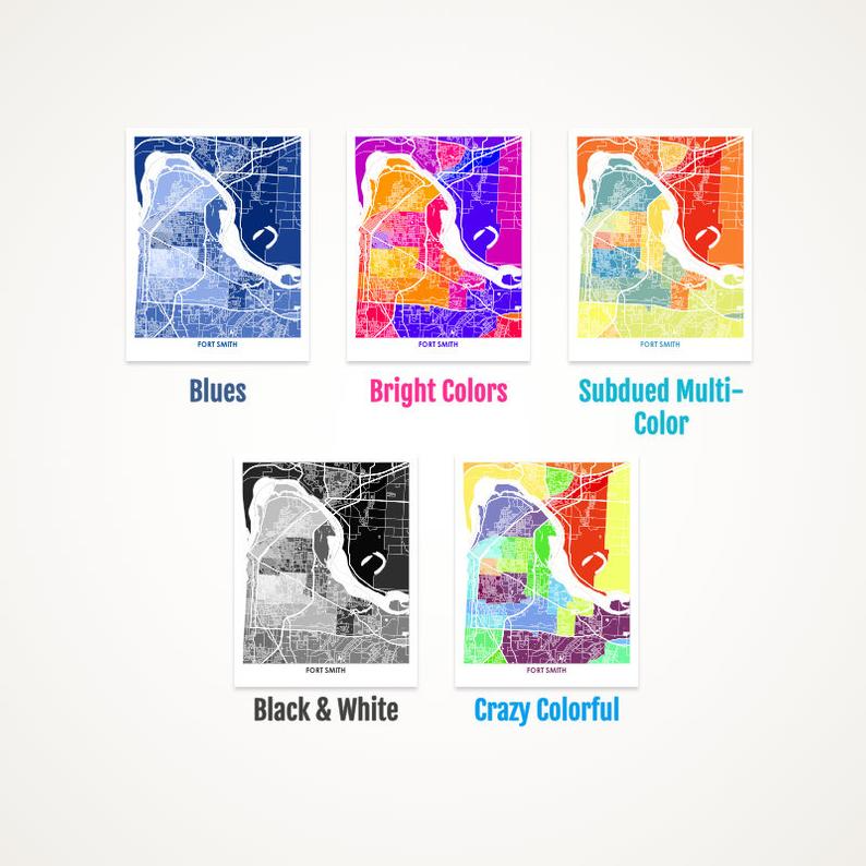Juanita's Adventures - Wholesale Art Print - Fort Smith Arkansas Map Print1