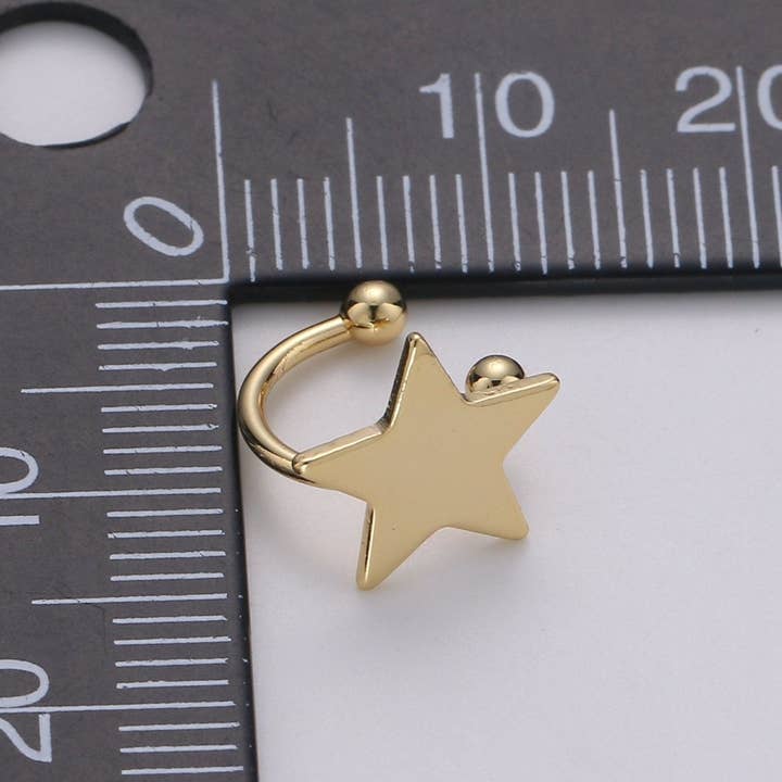 Aim Eternal - Wholesale Cuff/Wrap Earrings - 1x Gold Ear cuff, No piercing ear cuff, Fake piercing, Ear cuff, Helix no piercing hoop, Star ear cuff, Love earring, ear cuff, AI-1382
