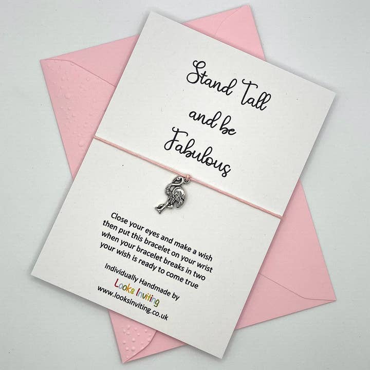 Flamingo Wish Bracelet - Stand Tall and be Fabulous for wholesale by Looks Inviting